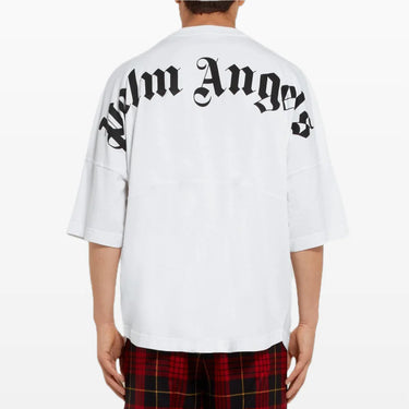 Palm Angels Oversize Neck Logo T-Shirt - White