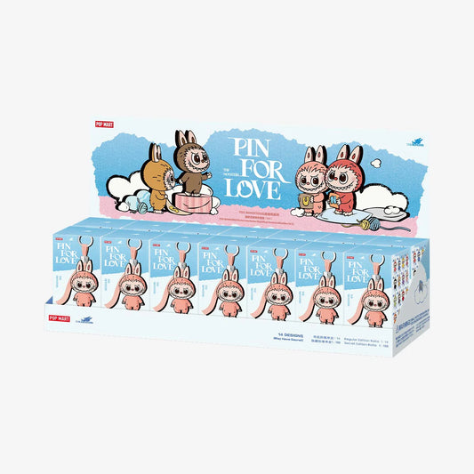 Pop Mart The Monsters Labubu Pin for Love Series Vinyl Plush Pendant (N-Z) Sealed Case (14 Blind Box)
