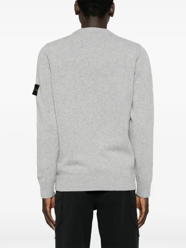 Stone Island Compass Patch Knit Sweatshirt - Grey