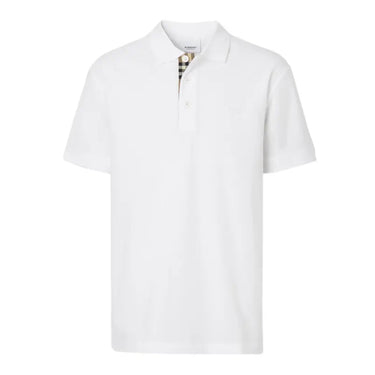 Burberry Monogram Motif Cotton Piqué Polo Shirt - White