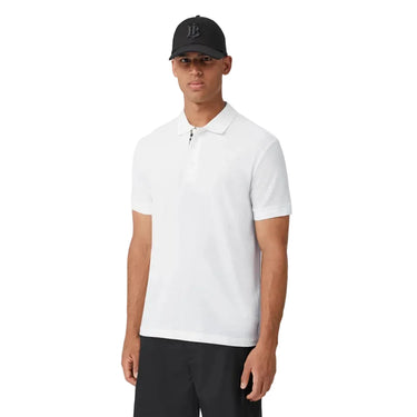 Burberry Monogram Motif Cotton Piqué Polo Shirt - White