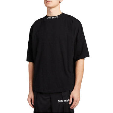 Palm Angels Oversize Neck Logo T-Shirt - Black