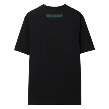 Burberry Equestrian Knight Cotton T-shirt - Black
