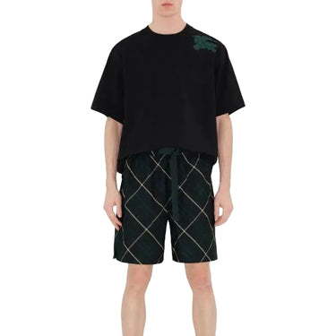 Burberry Equestrian Knight Cotton T-shirt - Black