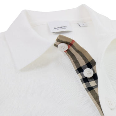 Burberry Monogram Motif Cotton Piqué Polo Shirt - White